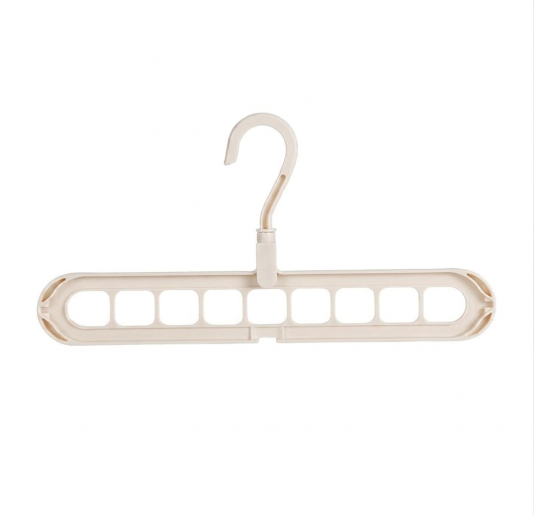 Space saving closet hanger beige