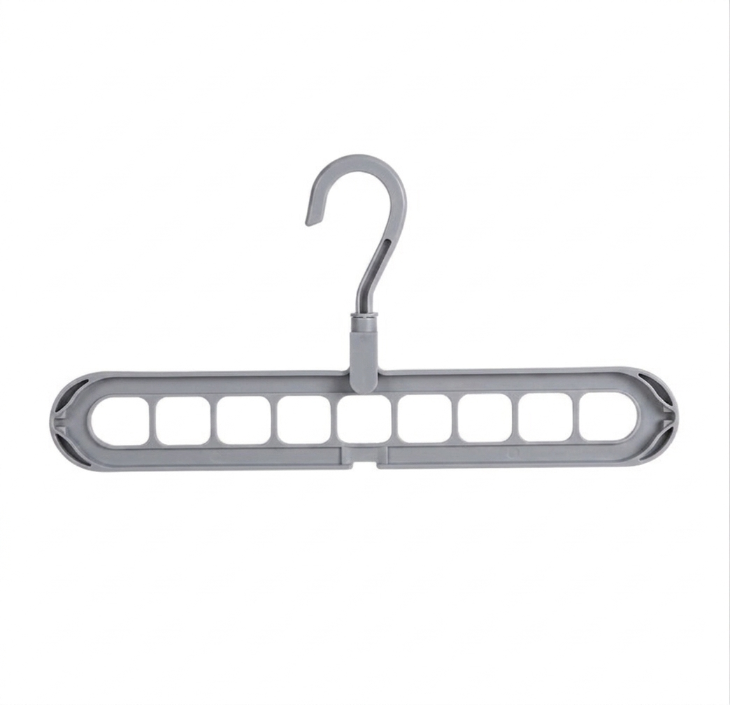 Space saving closet hanger gray